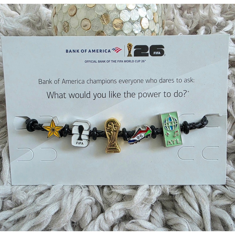 FIFA 26 ATL Braided Charm Bracelet, Faux Leather, LIMITED EDITION